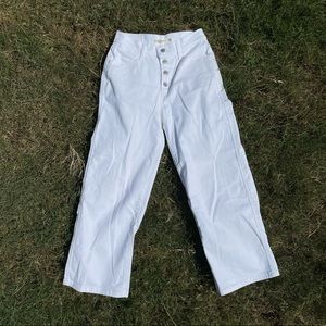 Levis Mile High Cropped Wide Leg White jeans